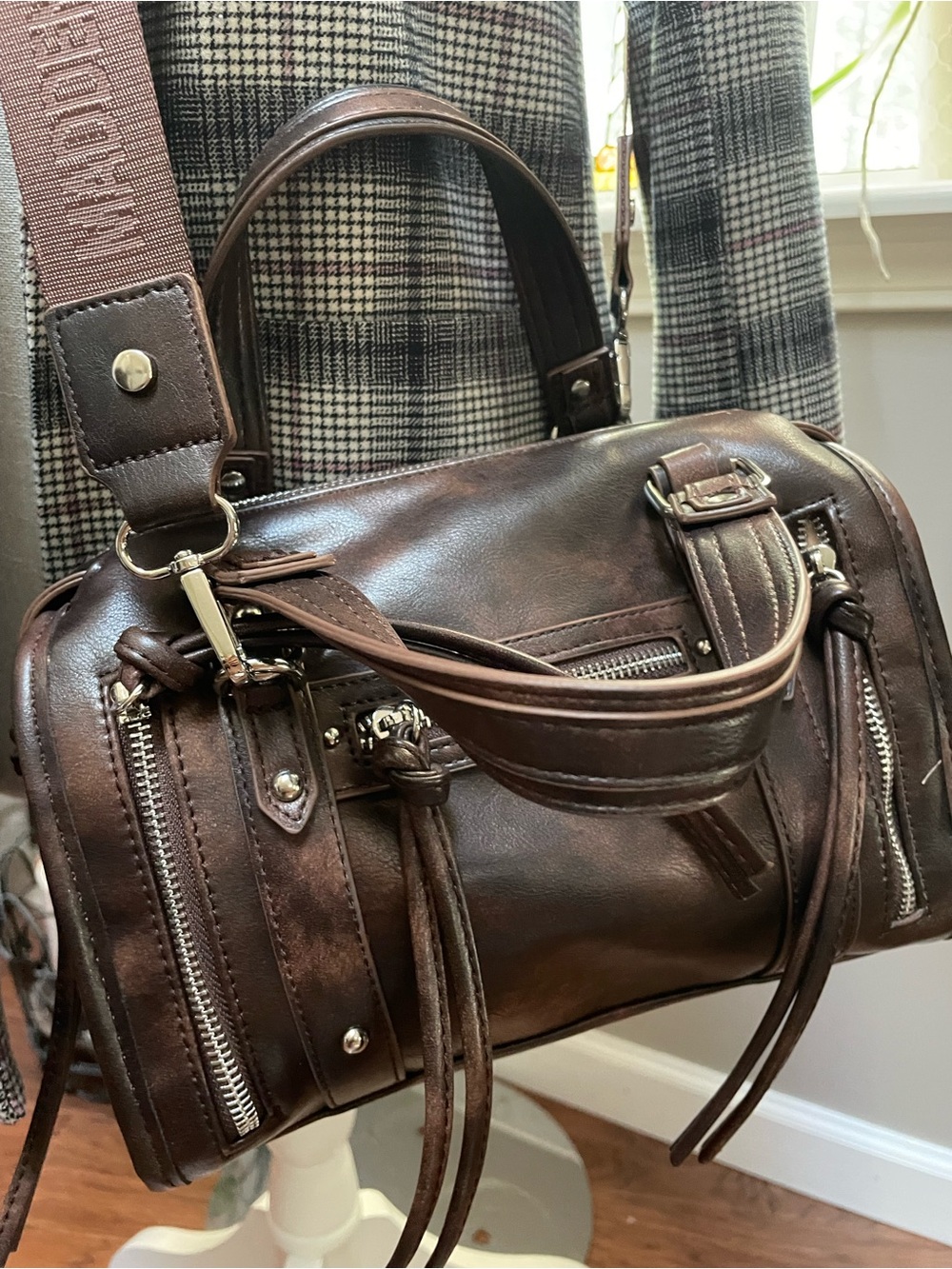 Women's Brown Leather Satchel with Removable Strap - Stylish Everyday Carry